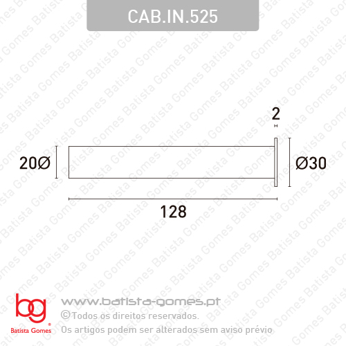 Cabide �20x128 - INOX 304